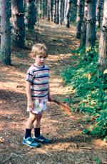 boy in woods